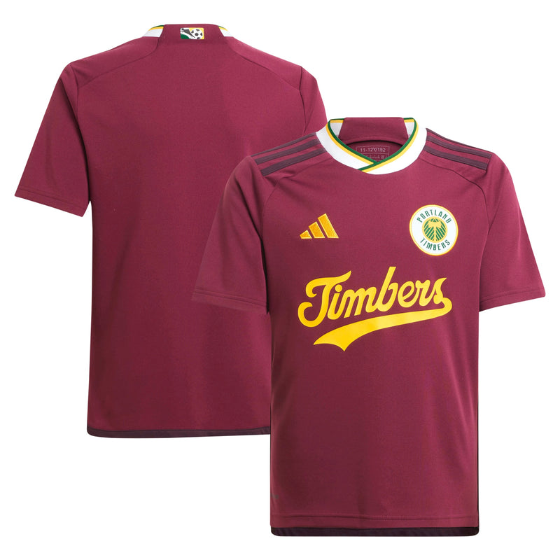 Portland Timbers adidas Youth 2024 Archive Jersey - Red