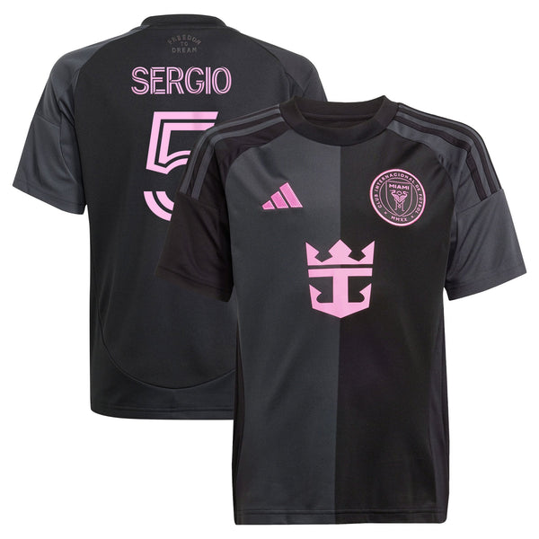 Sergio Busquets Inter Miami CF adidas Youth 2025 The Fortitude Kit Player Jersey - Black