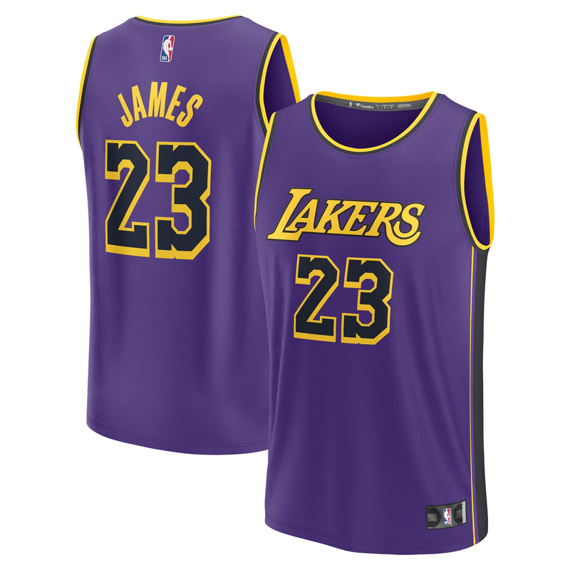 LeBron James Los Angeles Lakers Fanatics Youth Fast Break Player Jersey - Statement Edition - Purple