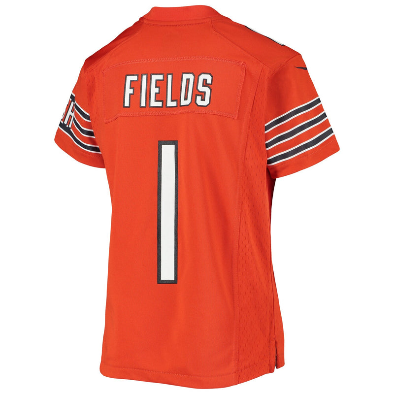 Nike Justin Fields Orange Chicago Bears Youth Game Jersey