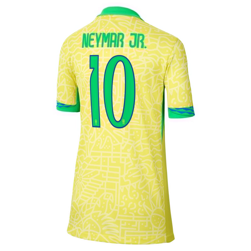 Neymar Jr. Brazil National Team Nike Youth 2024 Home Stadium Player Jersey – Yellow