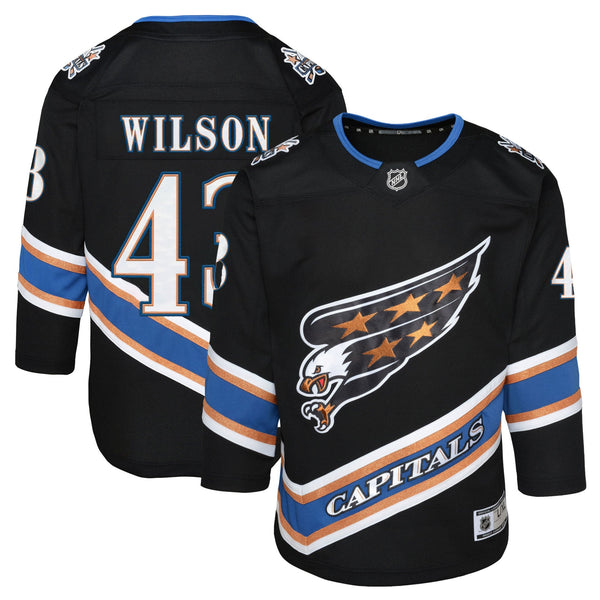 Youth Tom Wilson Black Washington Capitals Alternate 50th Anniversary Premier Player Jersey