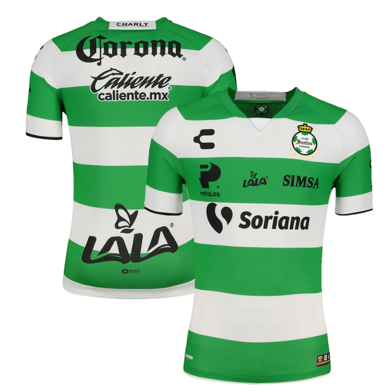 Santos Laguna Charly 2022/23 Home Custom Jersey - White/Green - Jersey Teams World