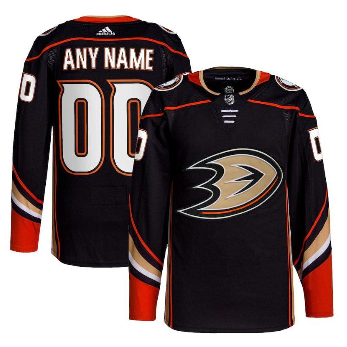 Anaheim Ducks Unisex Home Custom Pro Jersey - Black - Champions Jerseys
