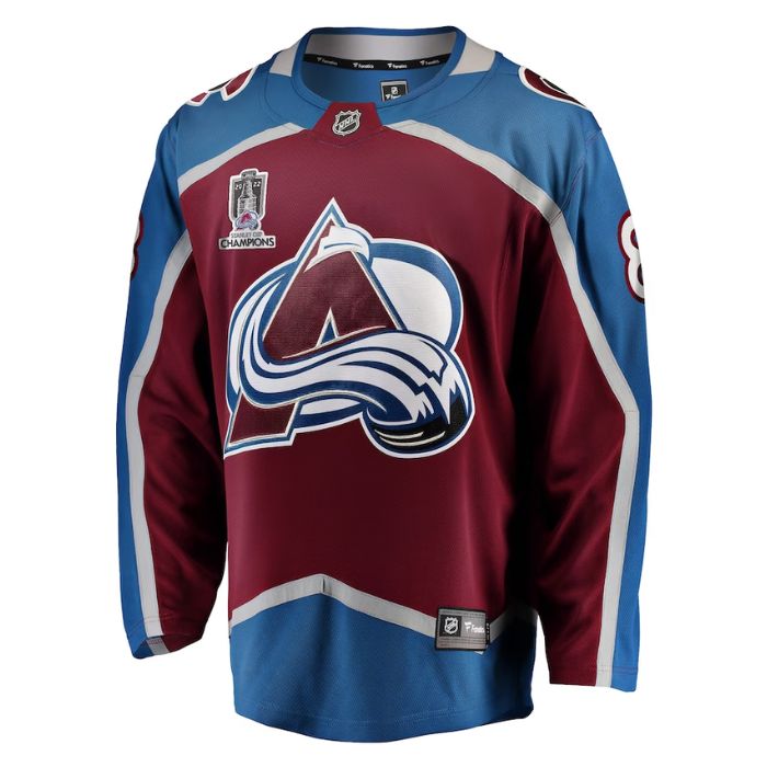 Cale Makar Colorado Avalanche Team 2022 Stanley Cup Champions Breakaway Patch Unisex Player Jersey - Burgundy - Champions Jerseys