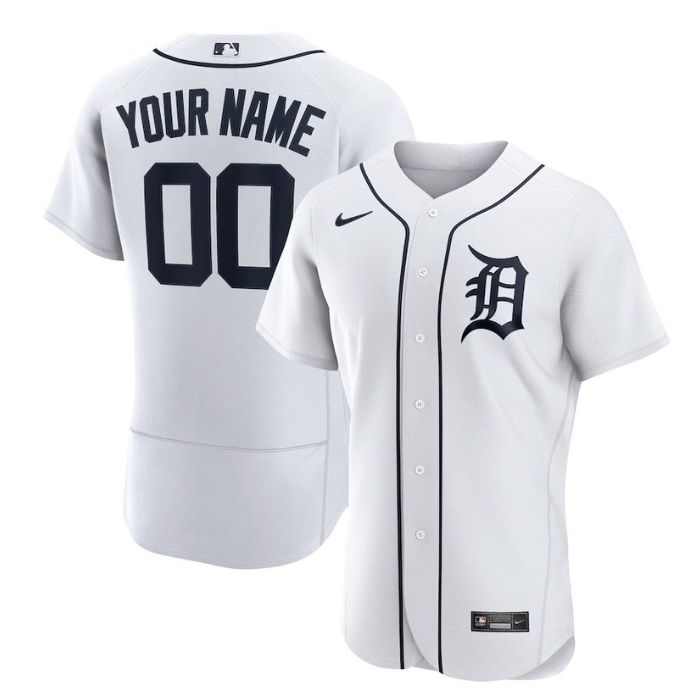 Detroit Tigers Team Pro Official Unisex Custom Jersey - White