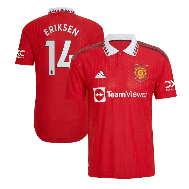 Manchester United Home Shirt   2022-23 with Unisex Jersey Eriksen 14 printing - Jersey Teams World
