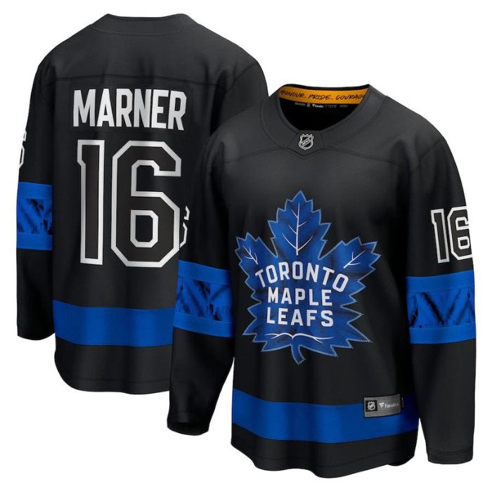Mitchell Marner Toronto Maple Leafs Team Alternate Premier Breakaway Reversible Player Jersey - Black - Champions Jerseys