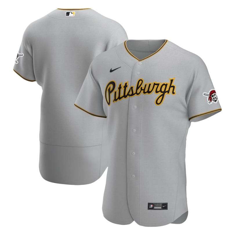 Pittsburgh Pirates Road  Official Custom  Jersey - Gray