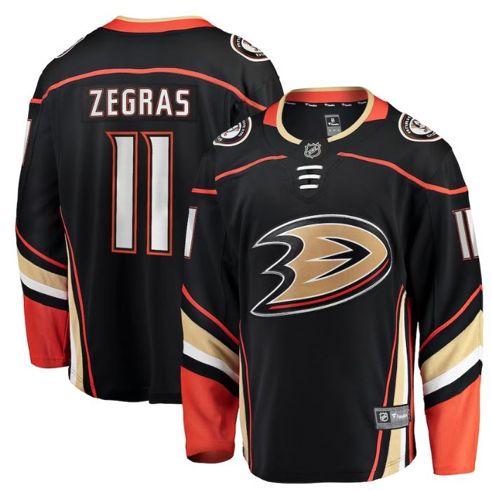 Trevor Zegras Anaheim Ducks Unisex Home Breakaway Player Jersey - Black - Champions Jerseys